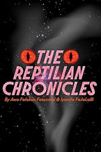 The cover of the book The Reptilian Chronicles by Awo Falokun Fatunmbi and Iyanifia Fajalabi which has a black cover with the title in capital letters and the authors under this.